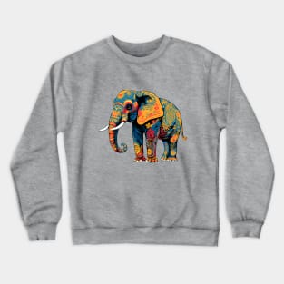 Tribal Elephant Art Wildlife Endangered African Asian Indian Crewneck Sweatshirt